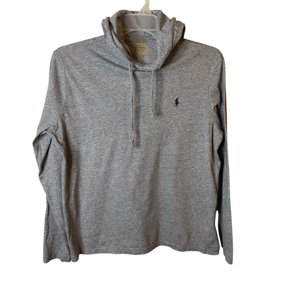Polo Ralph Lauren Mens Gray Lightweight Jersey Tee Fabric Pullover Medium